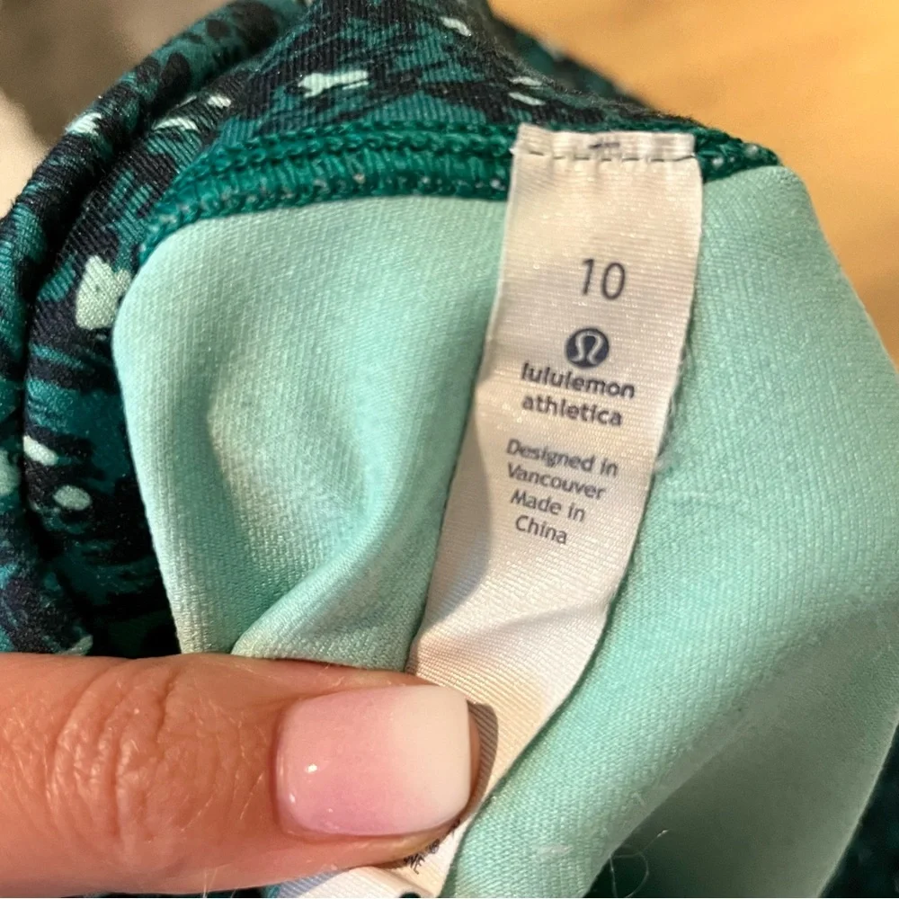 lululemon athletica Teal & Black Printed High-Rise Leggings
